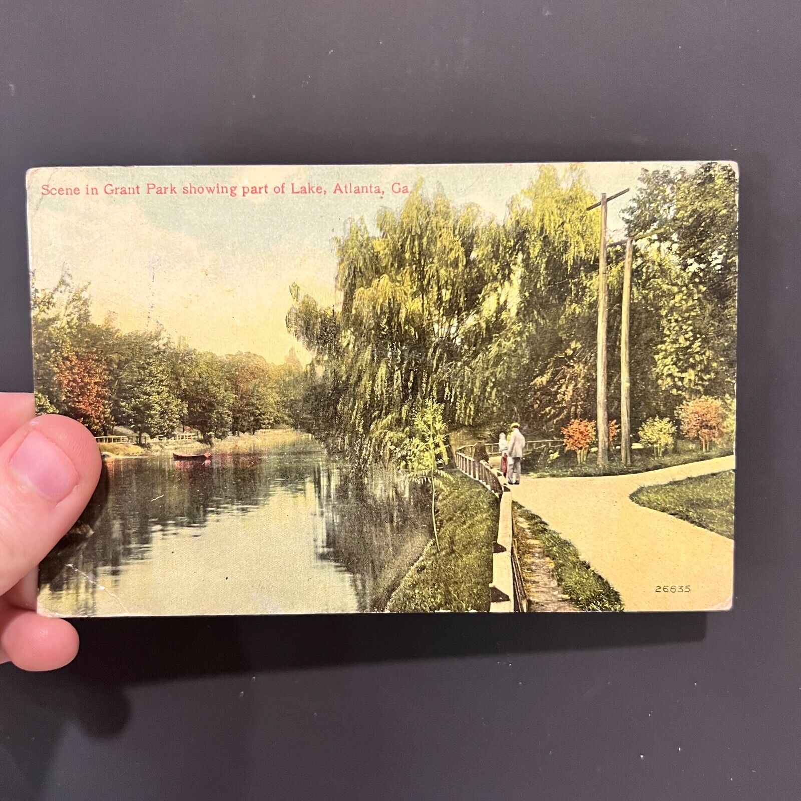 Grant Park Lake Atlanta Georgia Vintage Postcard