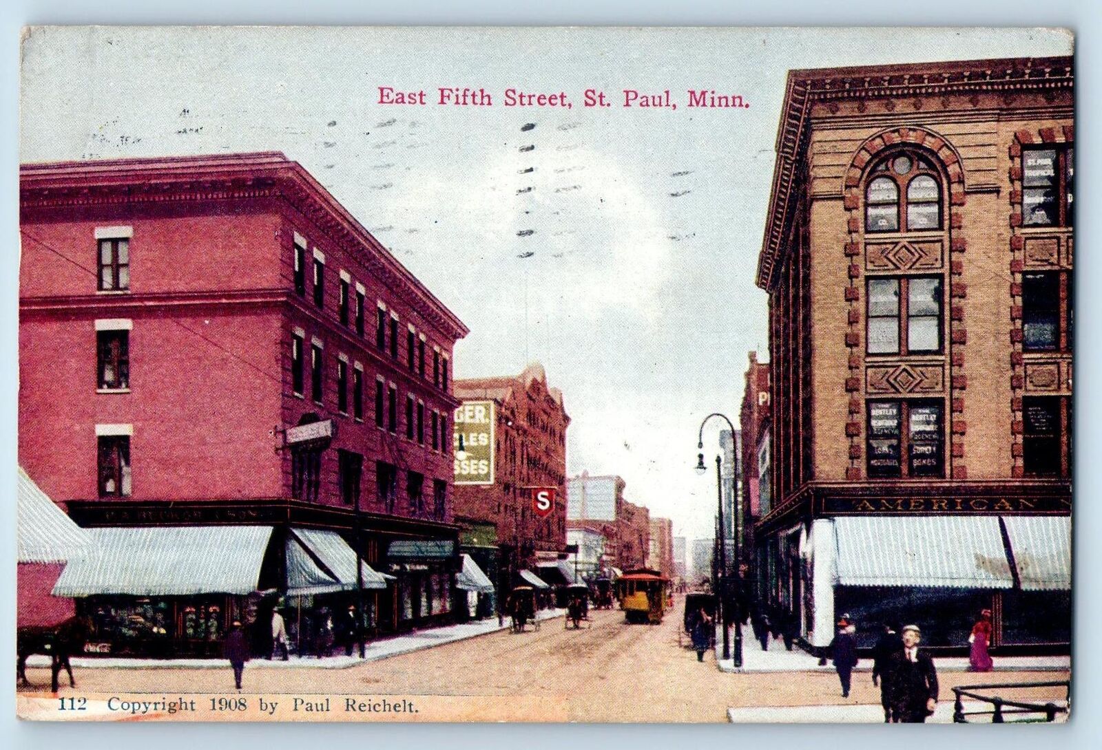 1913 East Fifth Street Carriage People Establishment St. Paul Minnesota Postcard