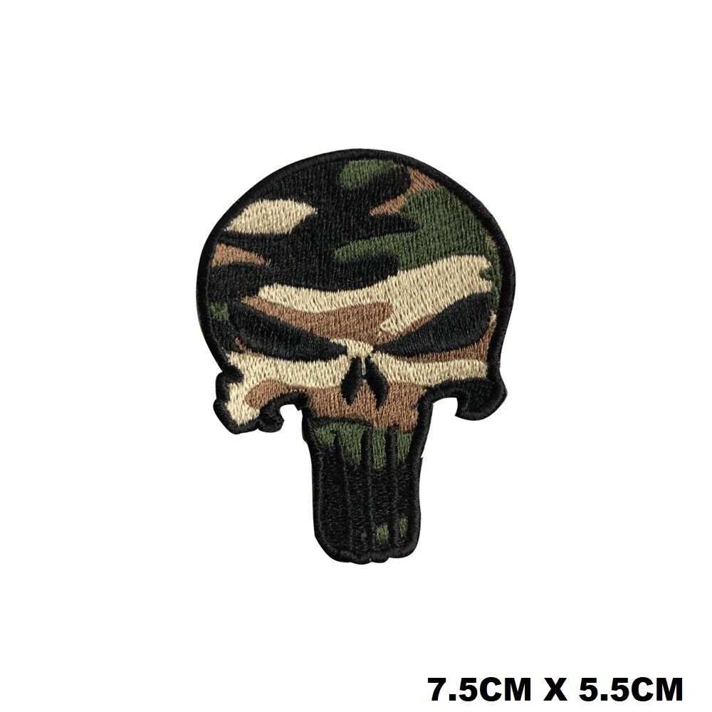 Army Punisher Skull Face Movie Logo Embroidered Sew/Iron On Patch Patches