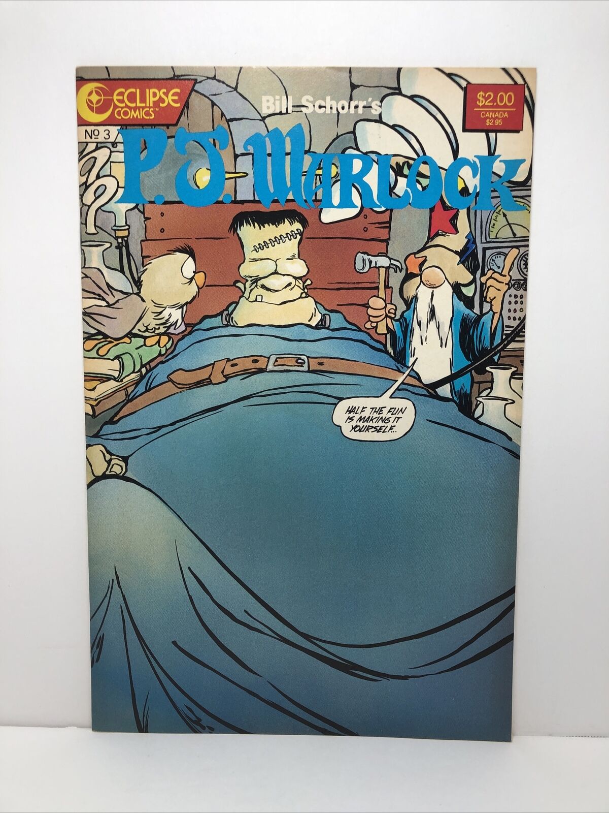 P.J. Warlock #3 May 1987 Eclipse Comics Comic Book Bill Schorr Frankenstein  VF