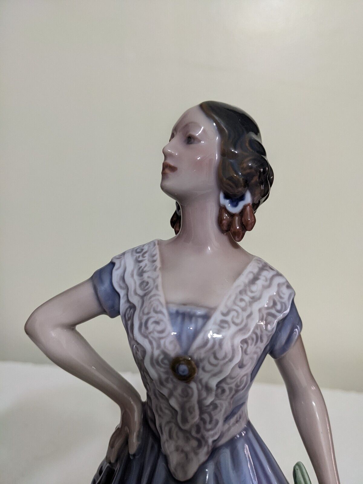 Vintage Dahl Jensen Porcelain Figurine Spanish Lady 1124 Rare 10\