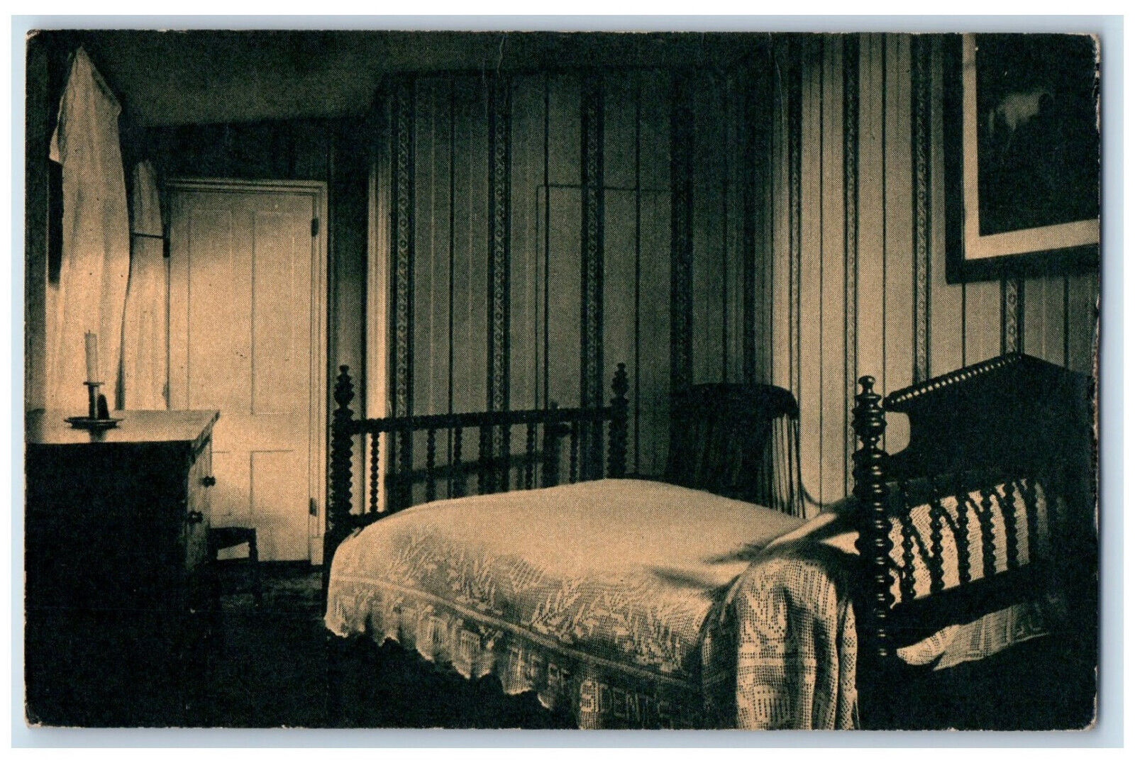 c1960\'s Bedroom Chicago Historical Society Lincoln Park Chicago IL Postcard