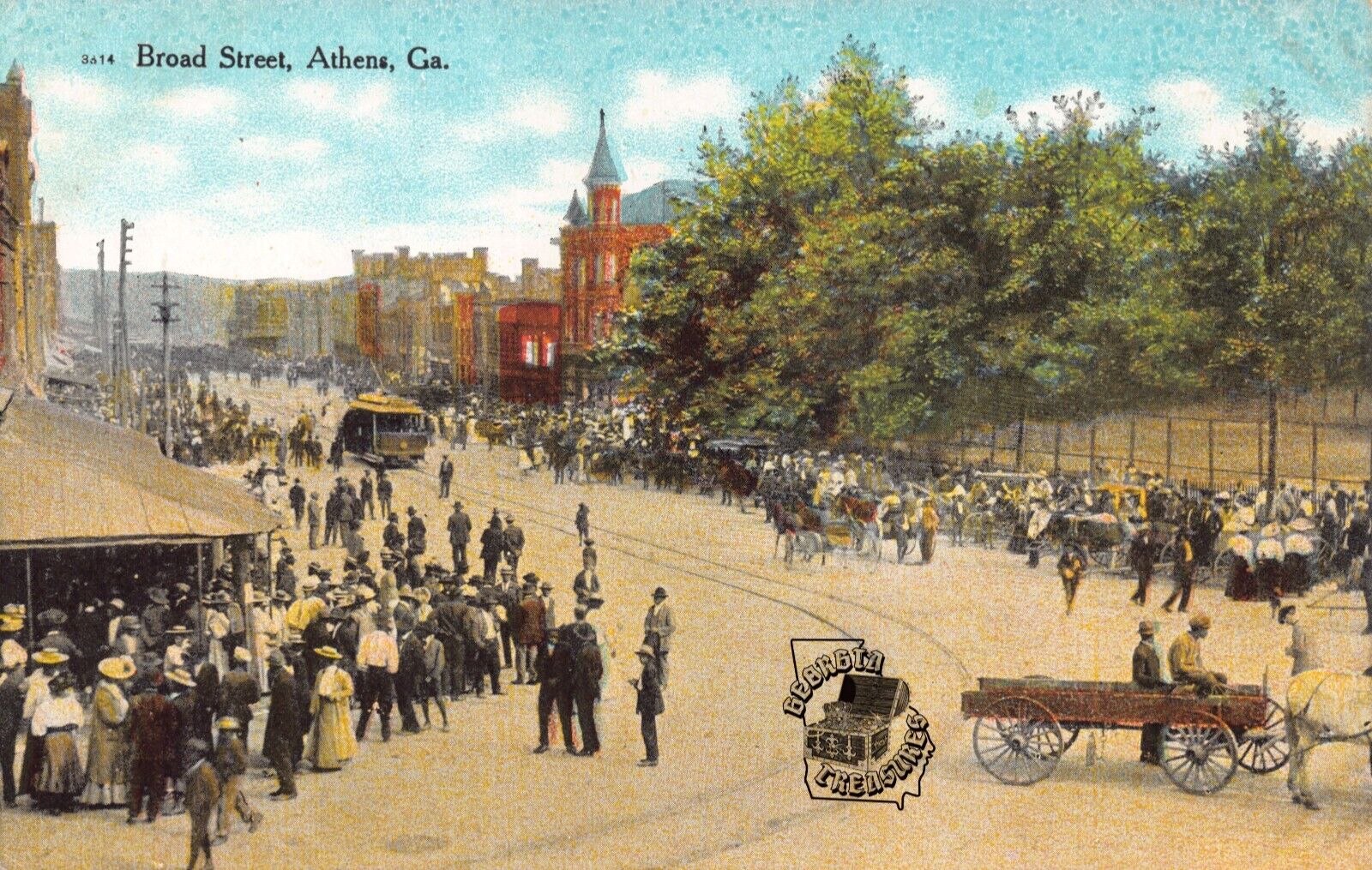 GA~GEORGIA~ATHENS~BROAD STREET & COLLEGE AVENUE (WHERE STARBUCKS IS NOW)~C.1910
