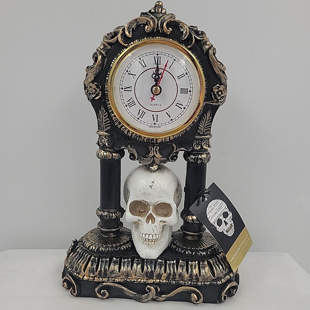 Skull Gothic Haunted Halloween Faux Clock Decor Midnightfright 10\