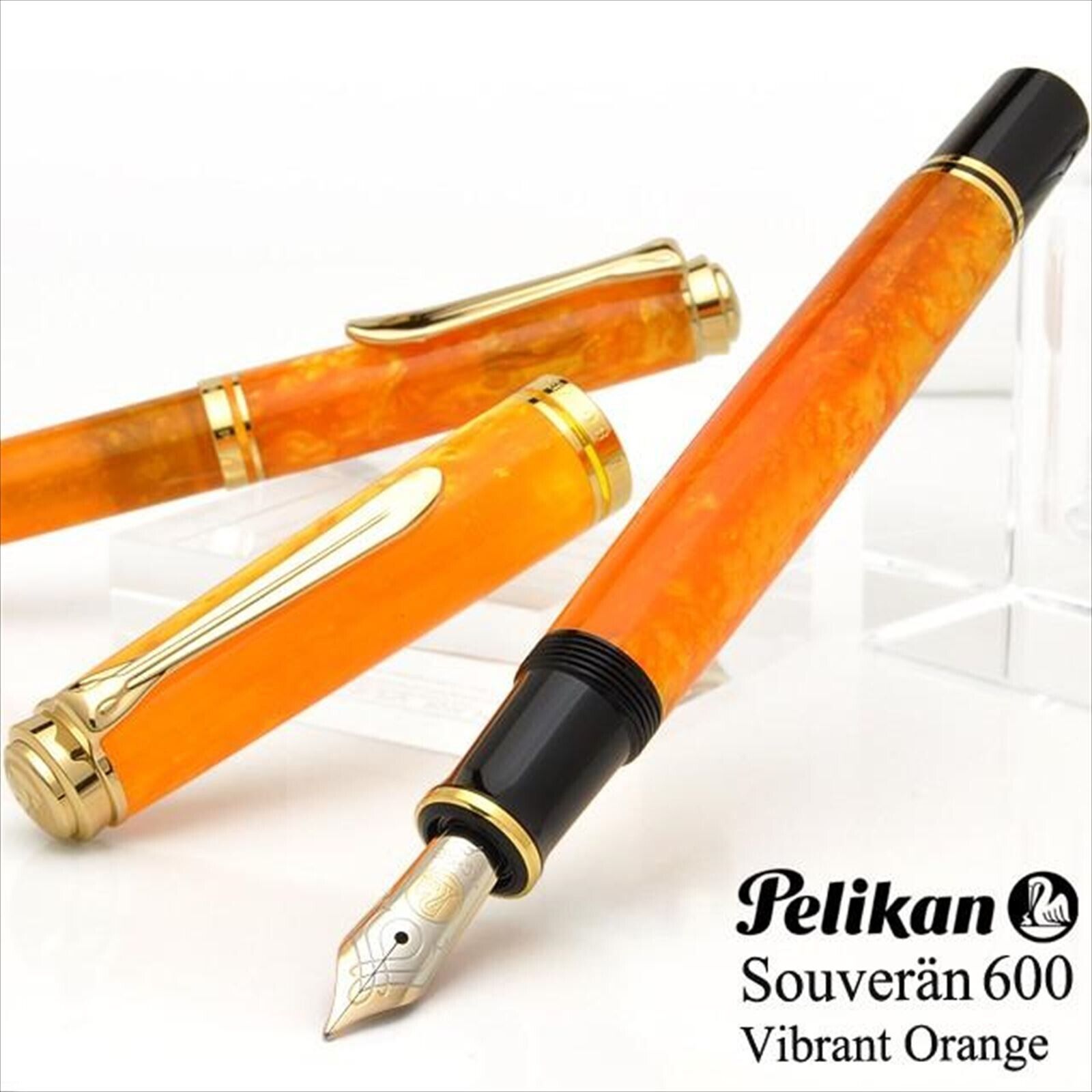 Vibrant Orange M600 Pelikan Fountain Pen Special Edition Souveraine 600 EF F M B
