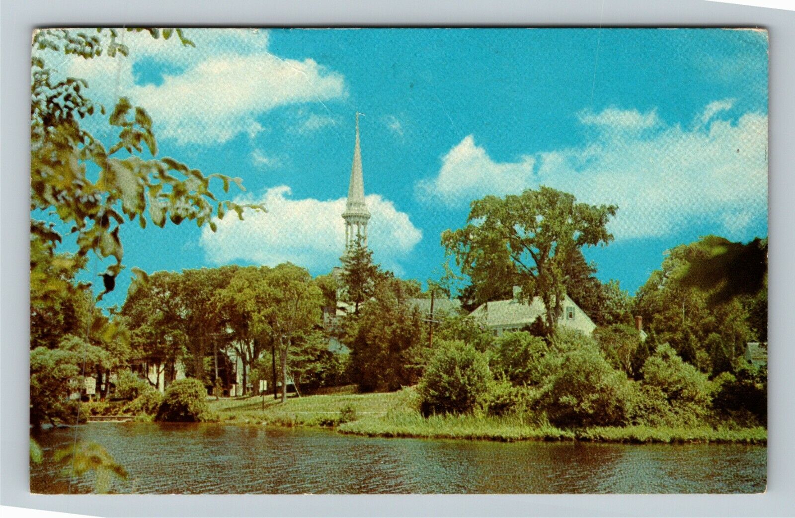 Sandwich MA-Massachusetts Christopher Wren Steeple Church c1967Postcard