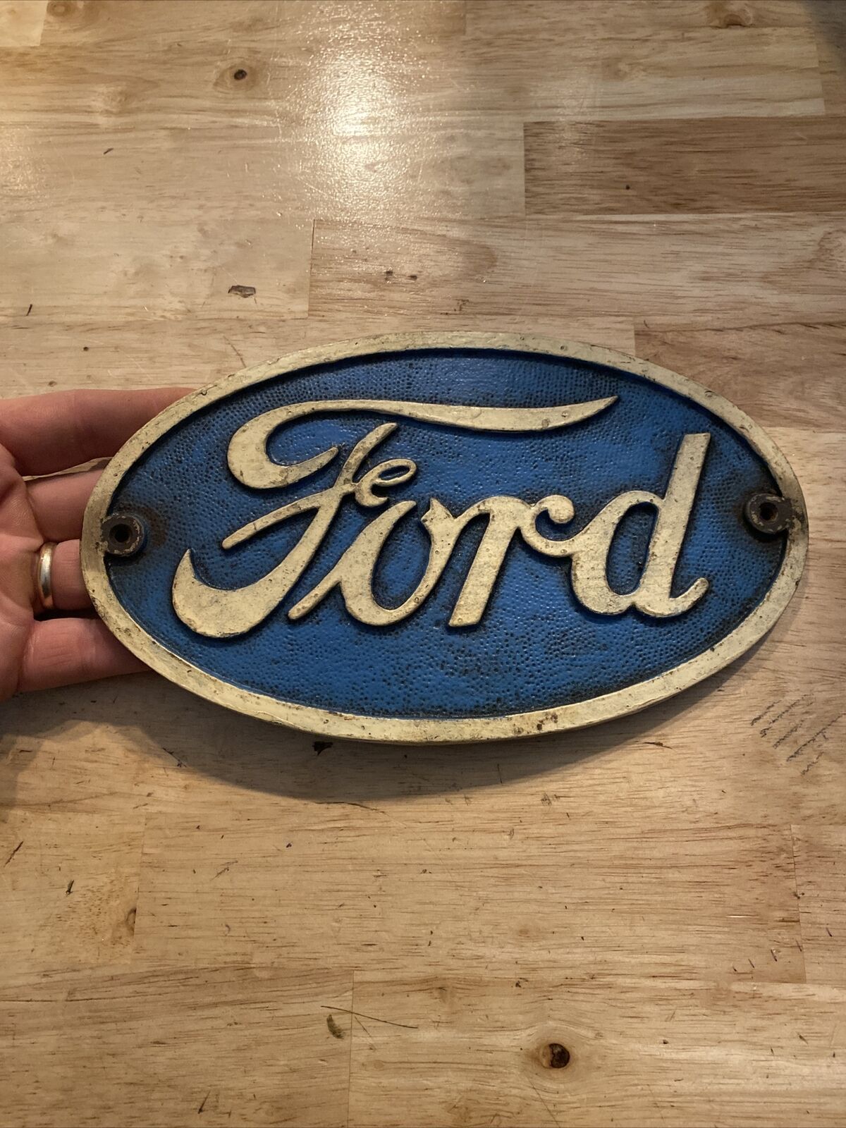 Ford Plaque Sign Cast Iron Plaque Car Truck Auto Patina Gas HOTROD Mustang F150
