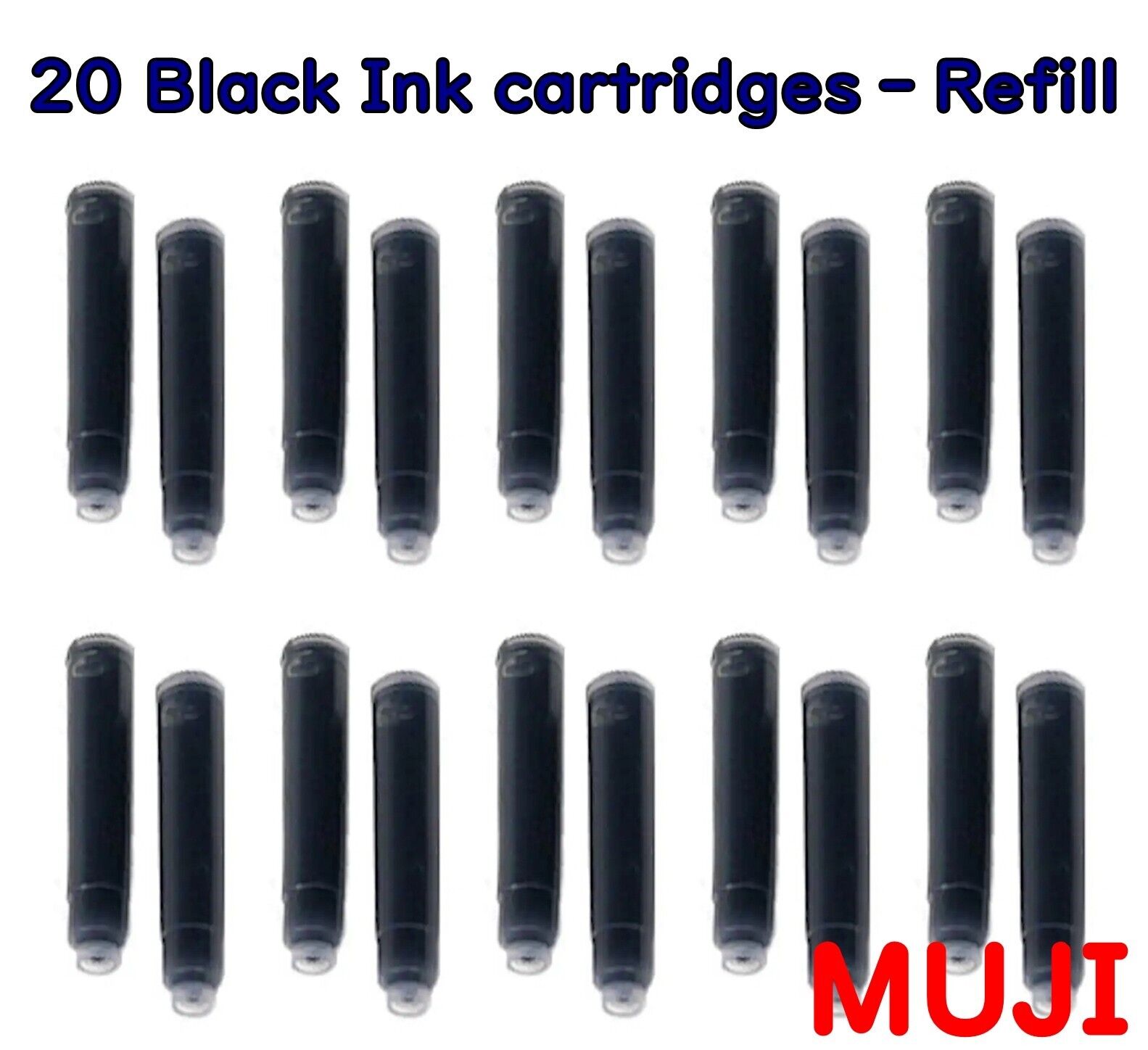 Set of 20 MUJI Refill Ink Cartridge For Aluminum Fountain Pen Genuine Japan