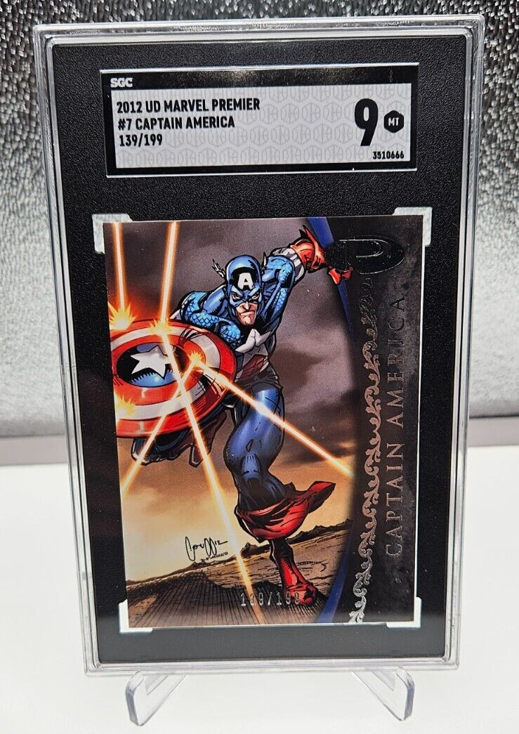 2012 UD Marvel Premier Captain America #7, SGC 9 MT, 139/199