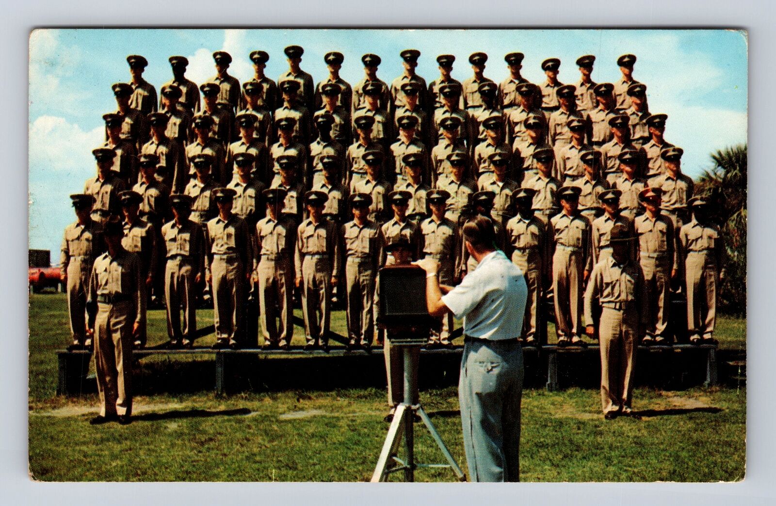 Parris Island SC-South Carolina, Portrait Of Recruit Platoon, Vintage Postcard
