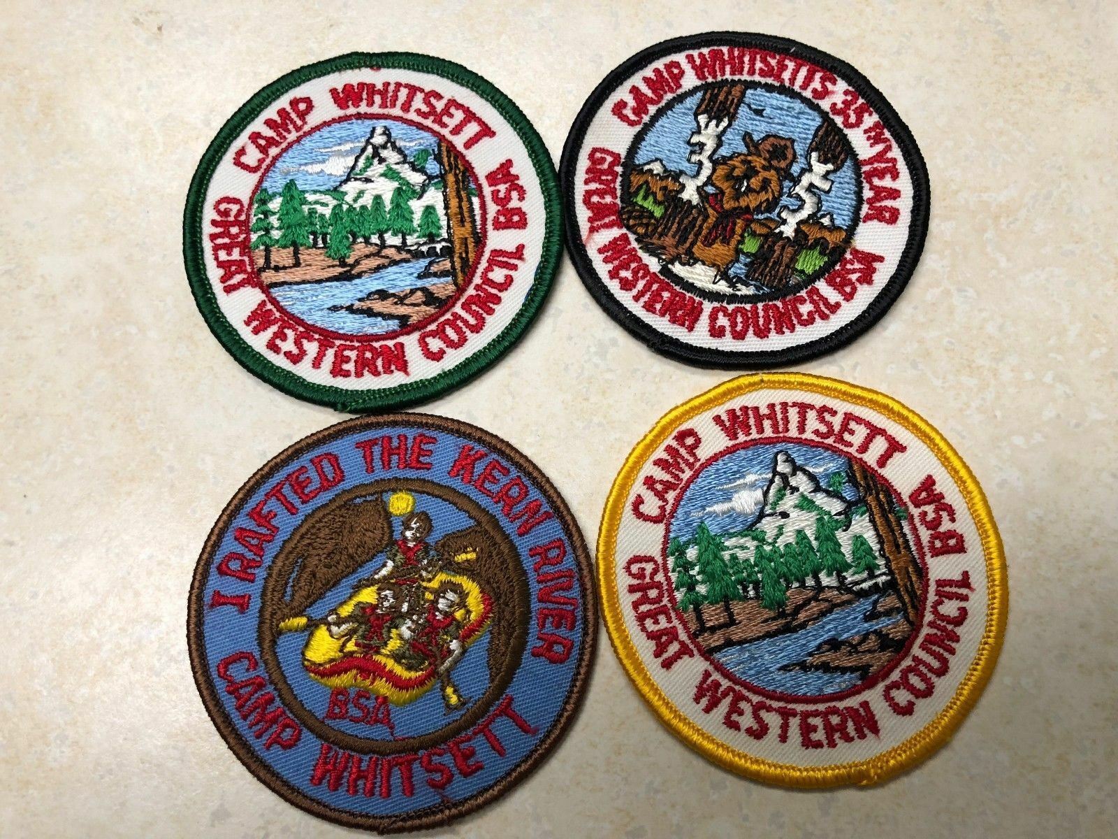 Lot of 4 Camp Whitsett Camp Patches 35th Anniv, Kern River, Etc.