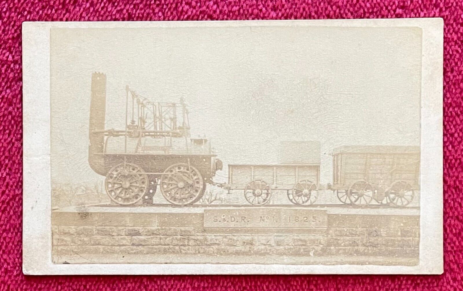 S. & D. RAILWAY ORIGINAL 1825 TRAIN - PHOTO by W. D. BAKER - ENGLAND
