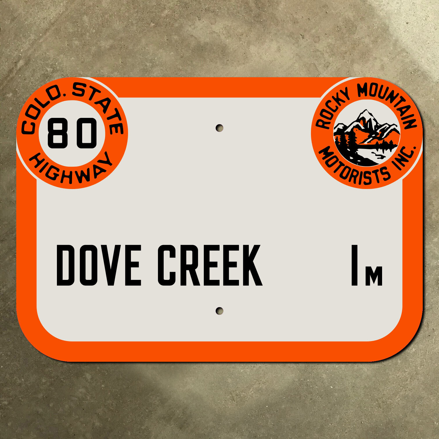 Colorado Rocky Mountain Motorists state highway route 80 Dove Creek road sign