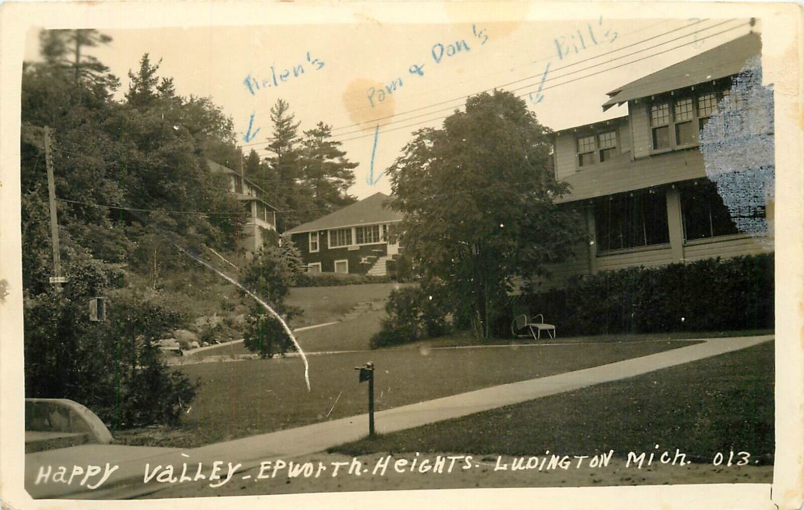 Vintage Happy Valley, Epworth Heights, Ludington, Michigan Real Photo Postcard