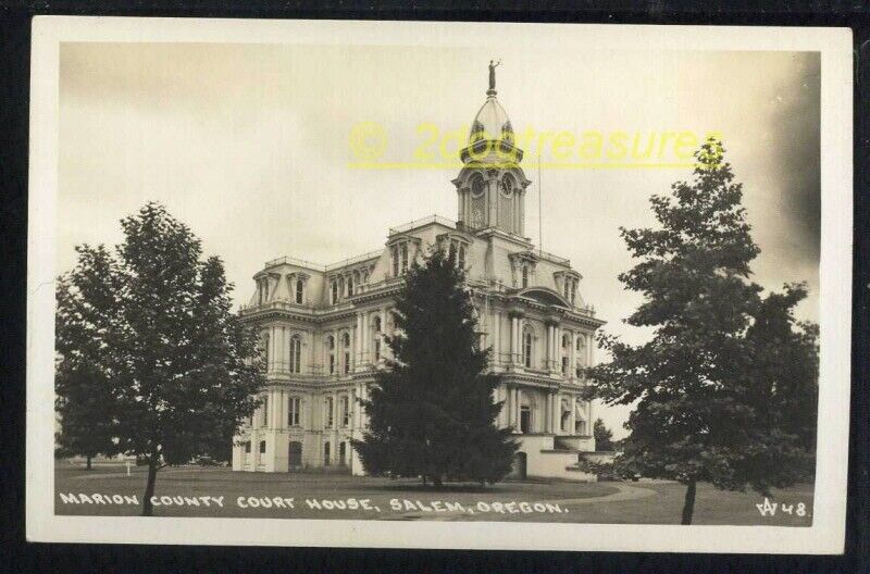 Rppc Marion County Courthouse Salem Or Oregon Old Cars Big Clocks Court House