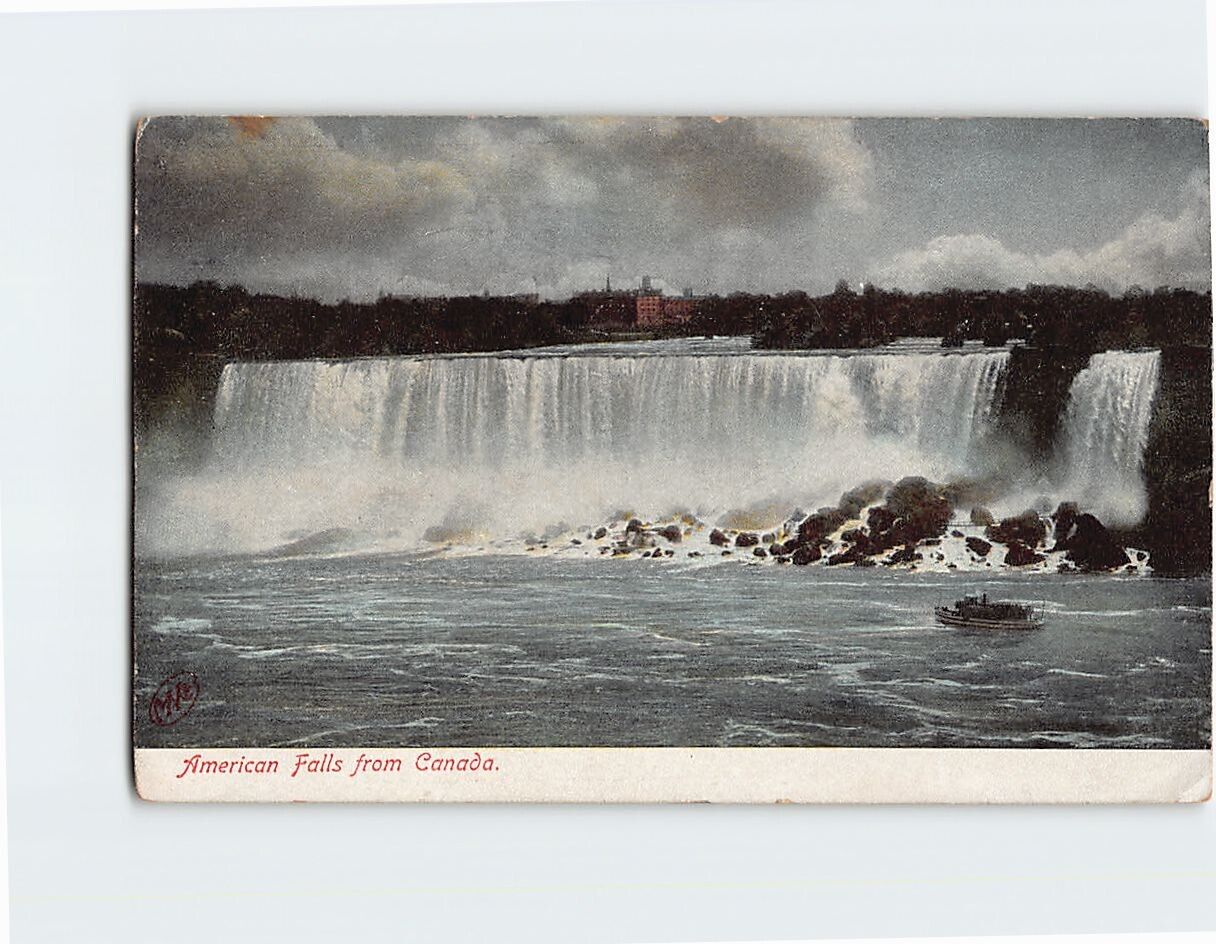 Postcard American Falls from Canada Niagara Falls New York USA