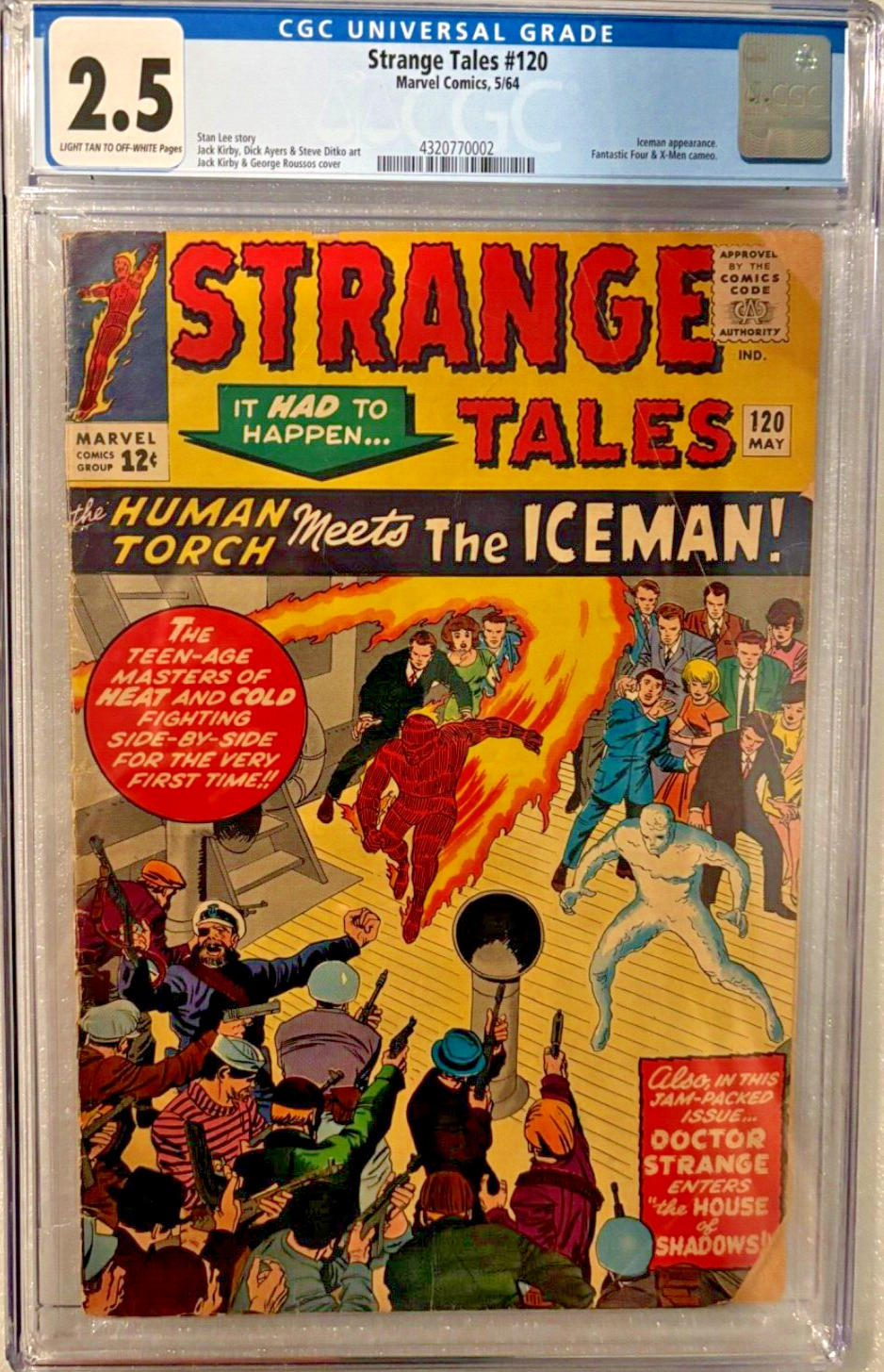 Strange Tales #120 🌟 CGC 2.5 🌟 Iceman & Human Torch Silver Age Marvel 1964