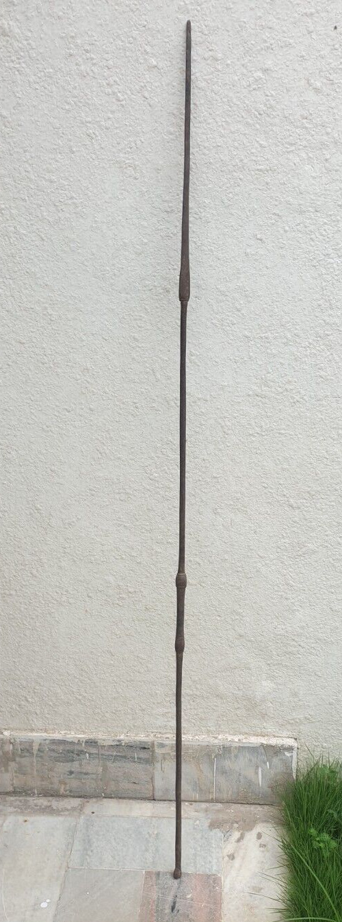 Antique Persian Gold Work Iron Hunting Spear Original Condition Rare
