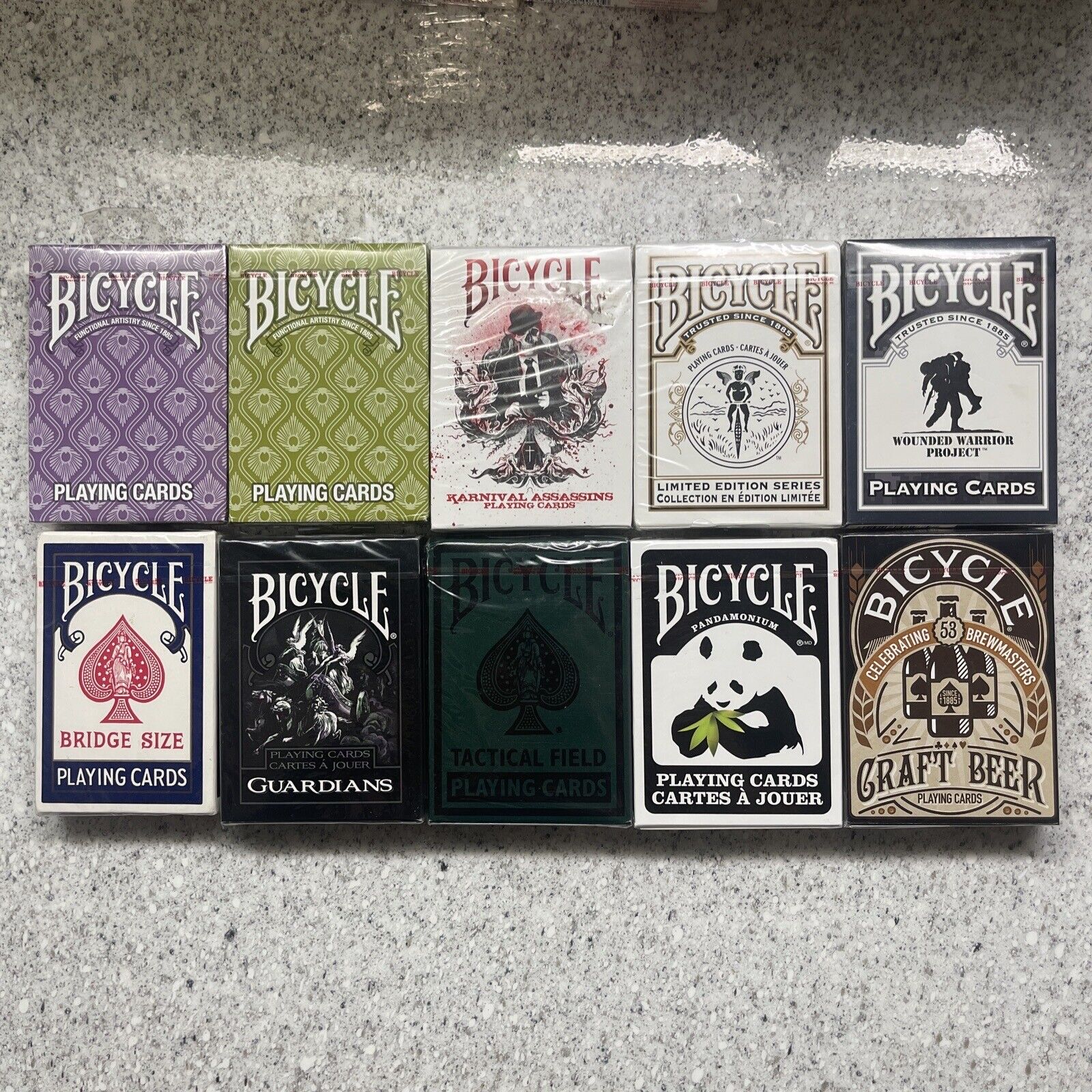 Bicycle Playing Cards - 10 Deck Mixed Lot - All New Sealed