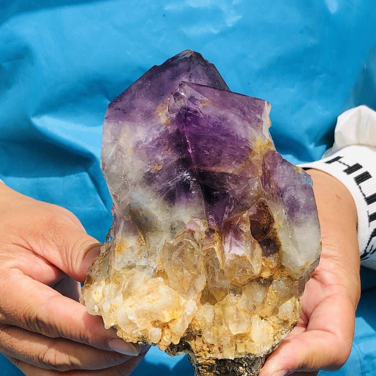 1.78LB Natural Amethyst Cluster Purple Quartz Crystal Rare Mineral Specimen 743