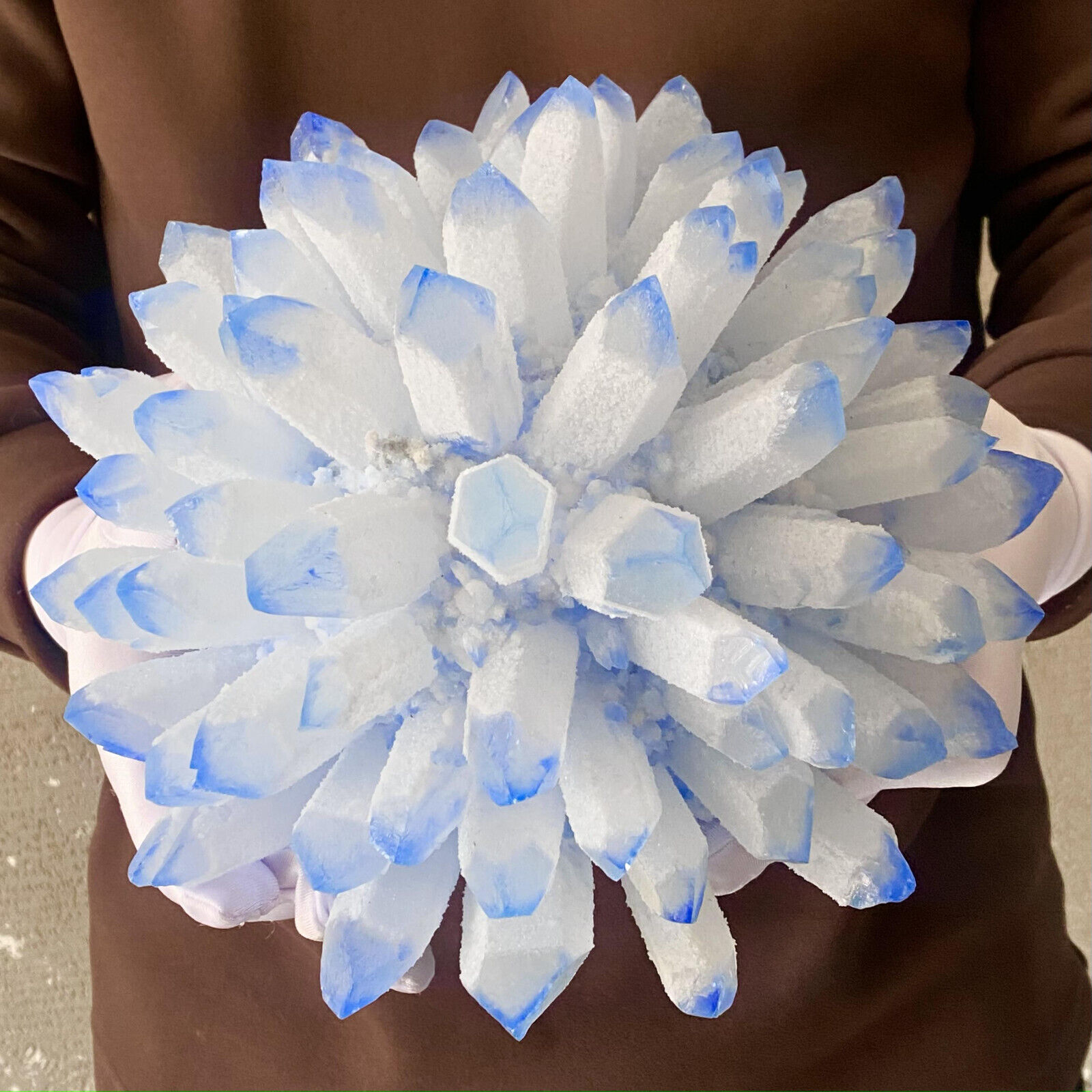 9.67LB Natural blue Crystal Cluster Flower Shape Mineral Specimen healing