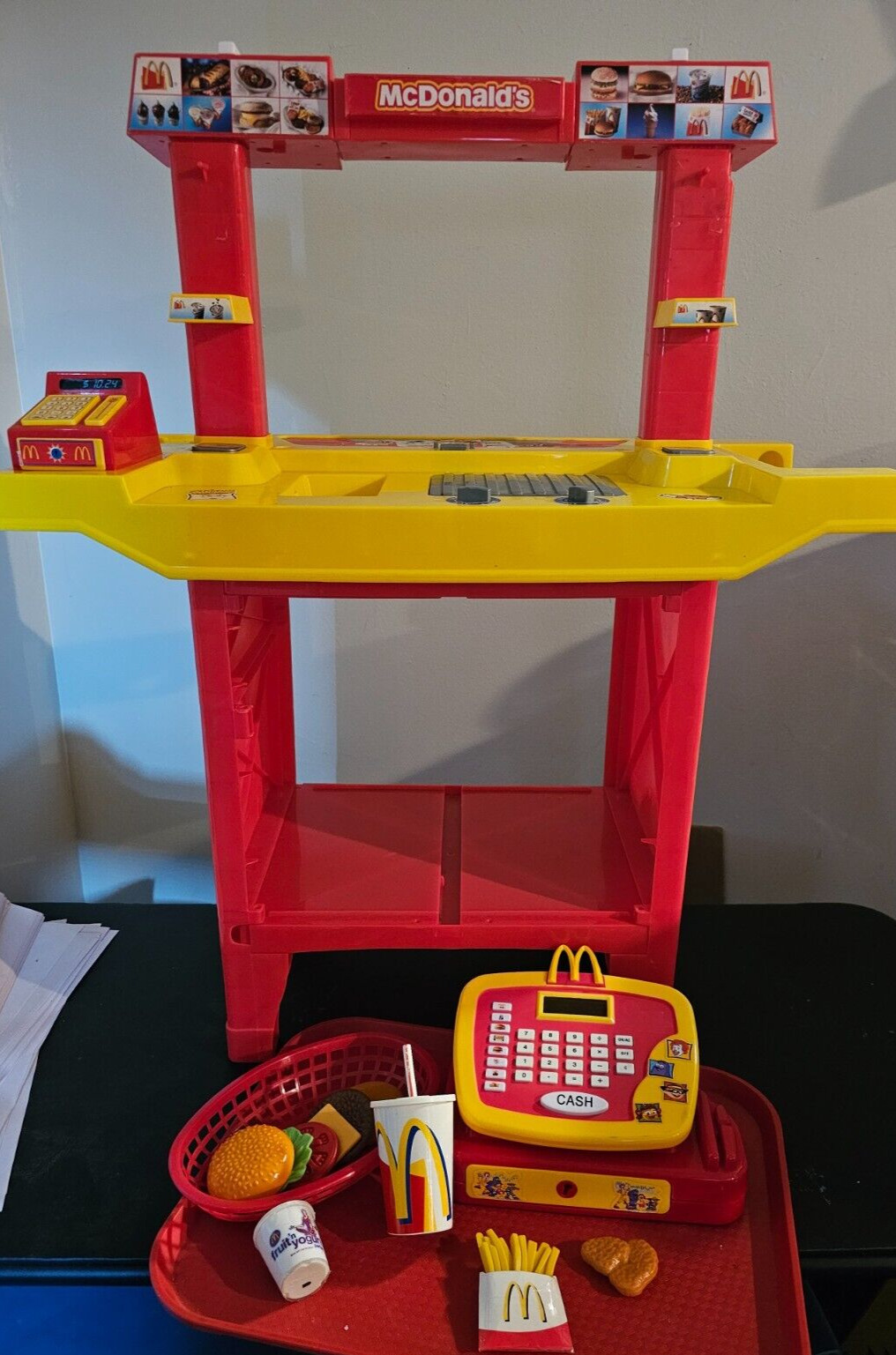 McDonalds DRIVE THRU Restaurant PLAYSET Kid Size MCDONALD\'S Cash Register FOOD