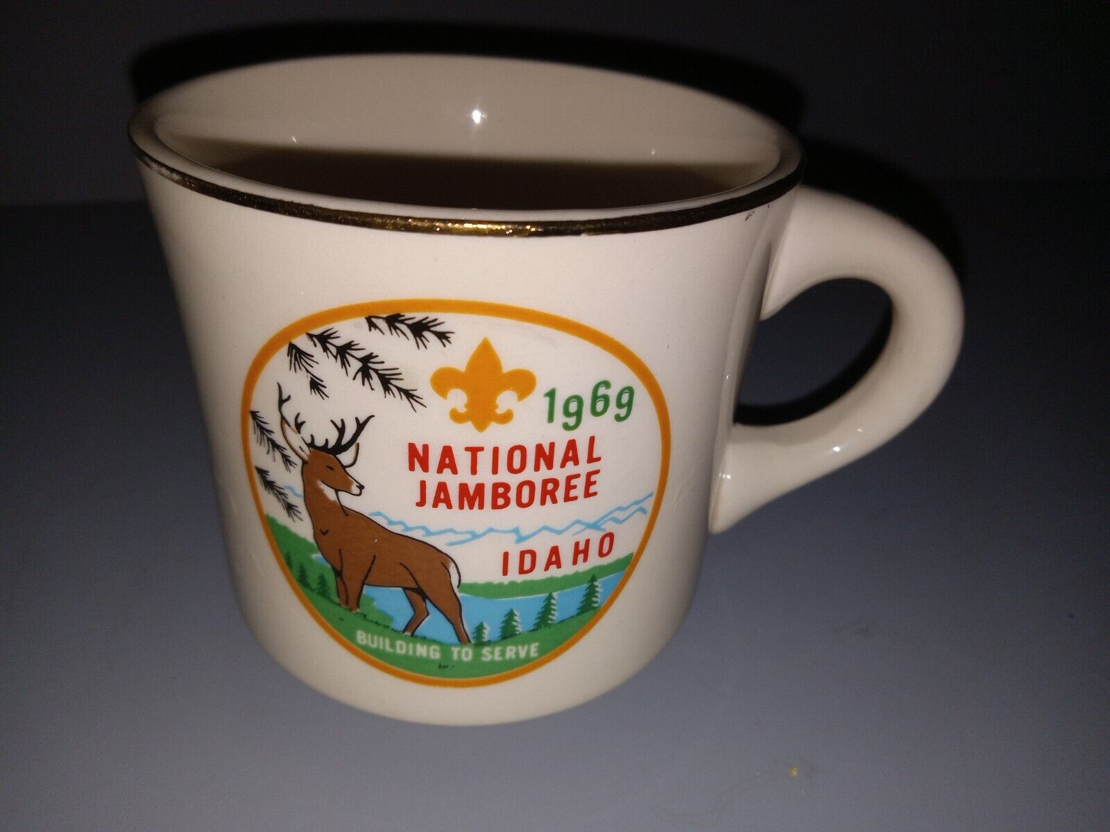 Vintage Boy Scouts Coffee Mug 12 Oz 1969 National Jamboree Idaho