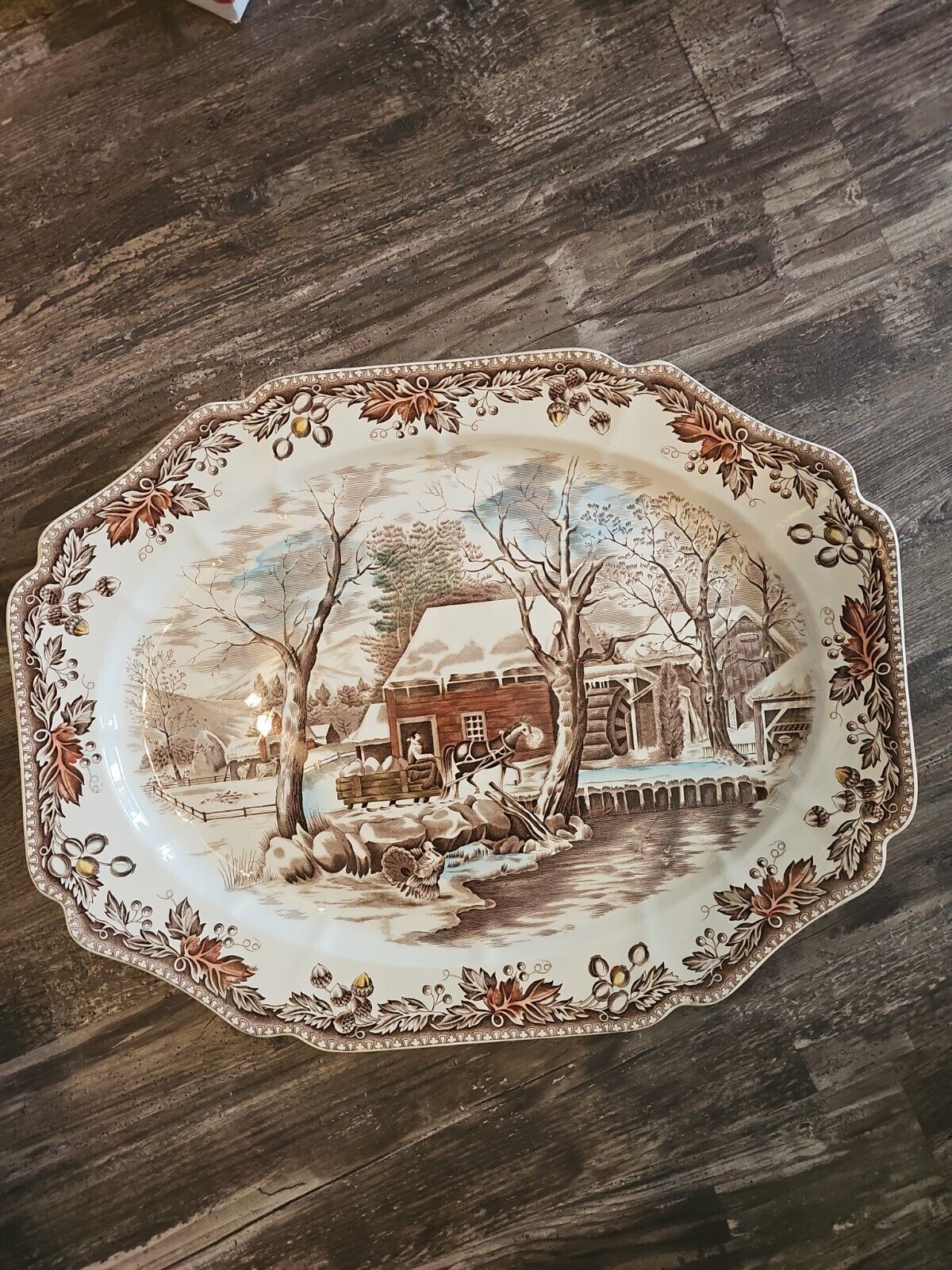 Johnson Brothers England Country Life Turkey Platter Plate 20 1/2\