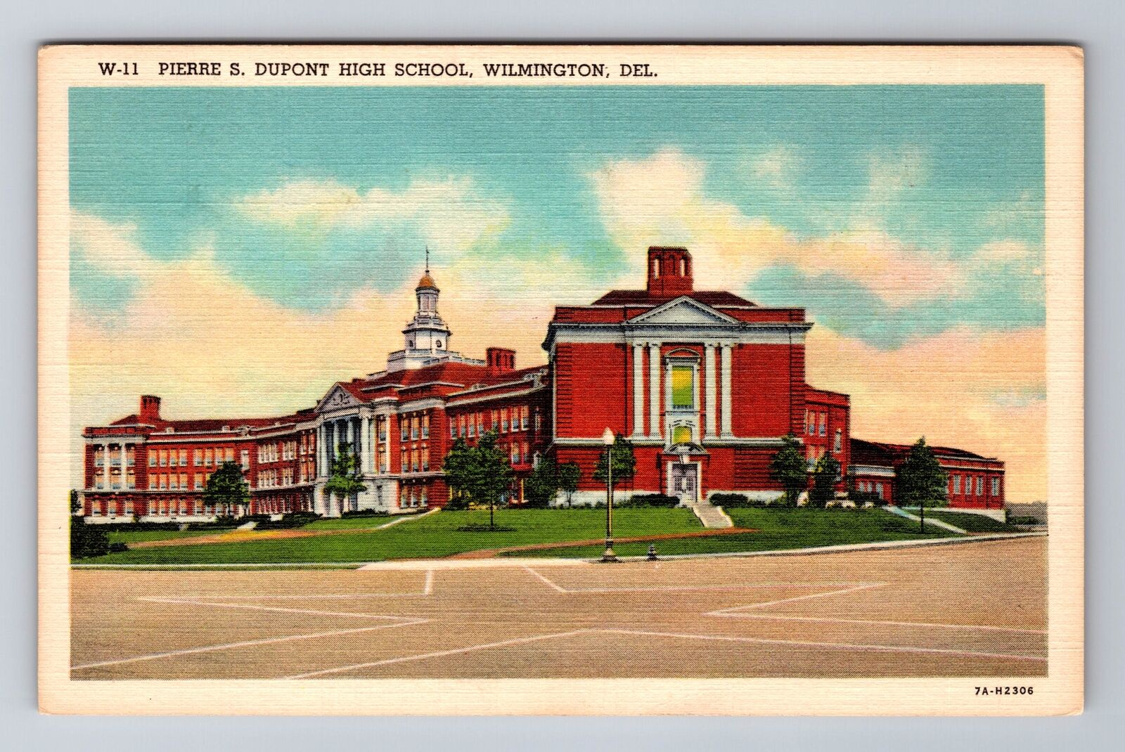 Wilmington DE-Delaware, Pierre S Dupont High School, Antique, Vintage Postcard