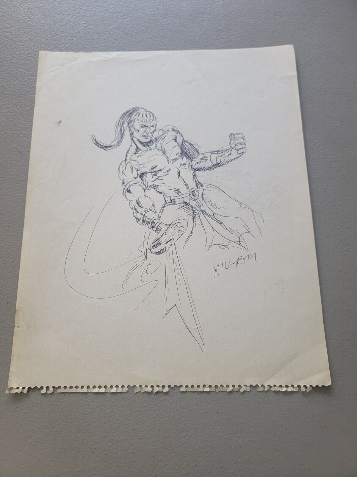 Al Milgrom Original Art Sketch Signed Drawing 1970\'s Marvel DC Comic Book Art