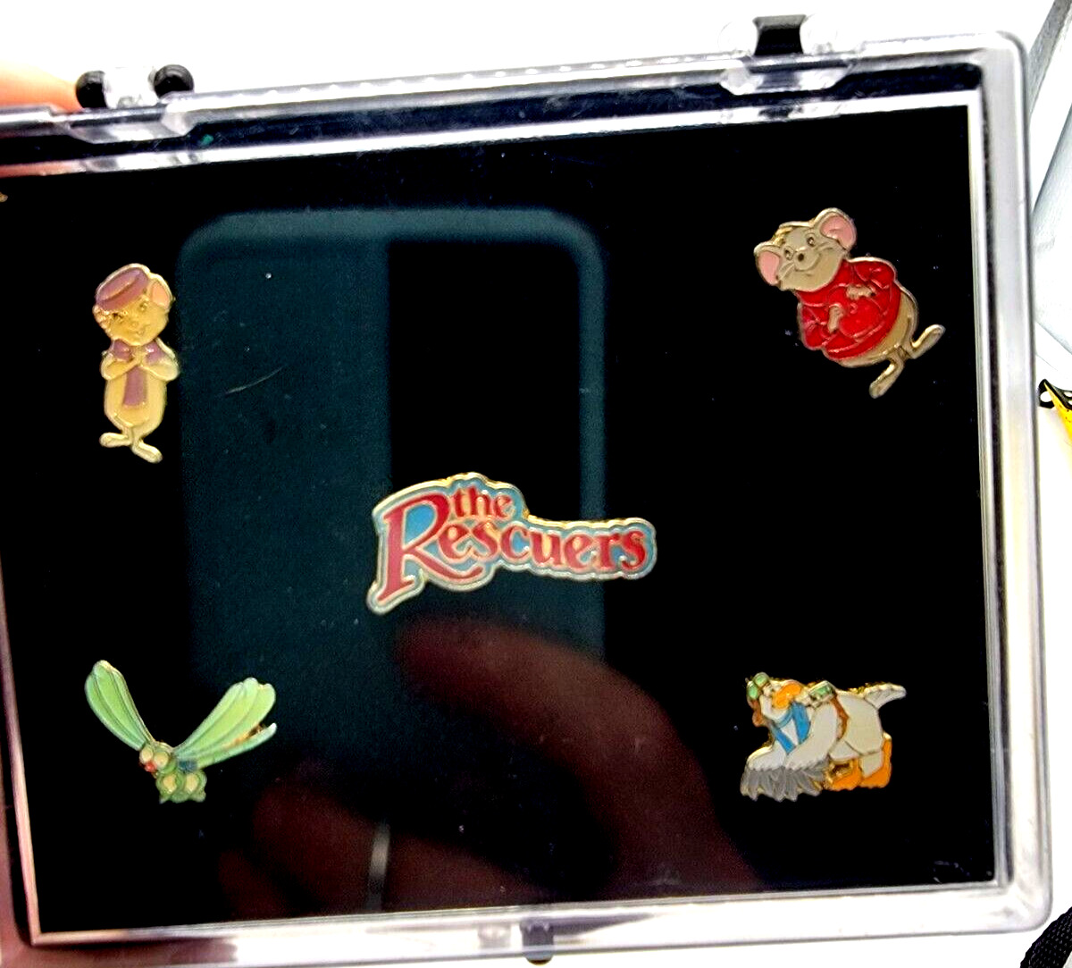 VINTAGE 1999 DISNEY THE RESCUERS PIN SET BERNARD, BIANCA, EVINRUDE AND ORVILLE