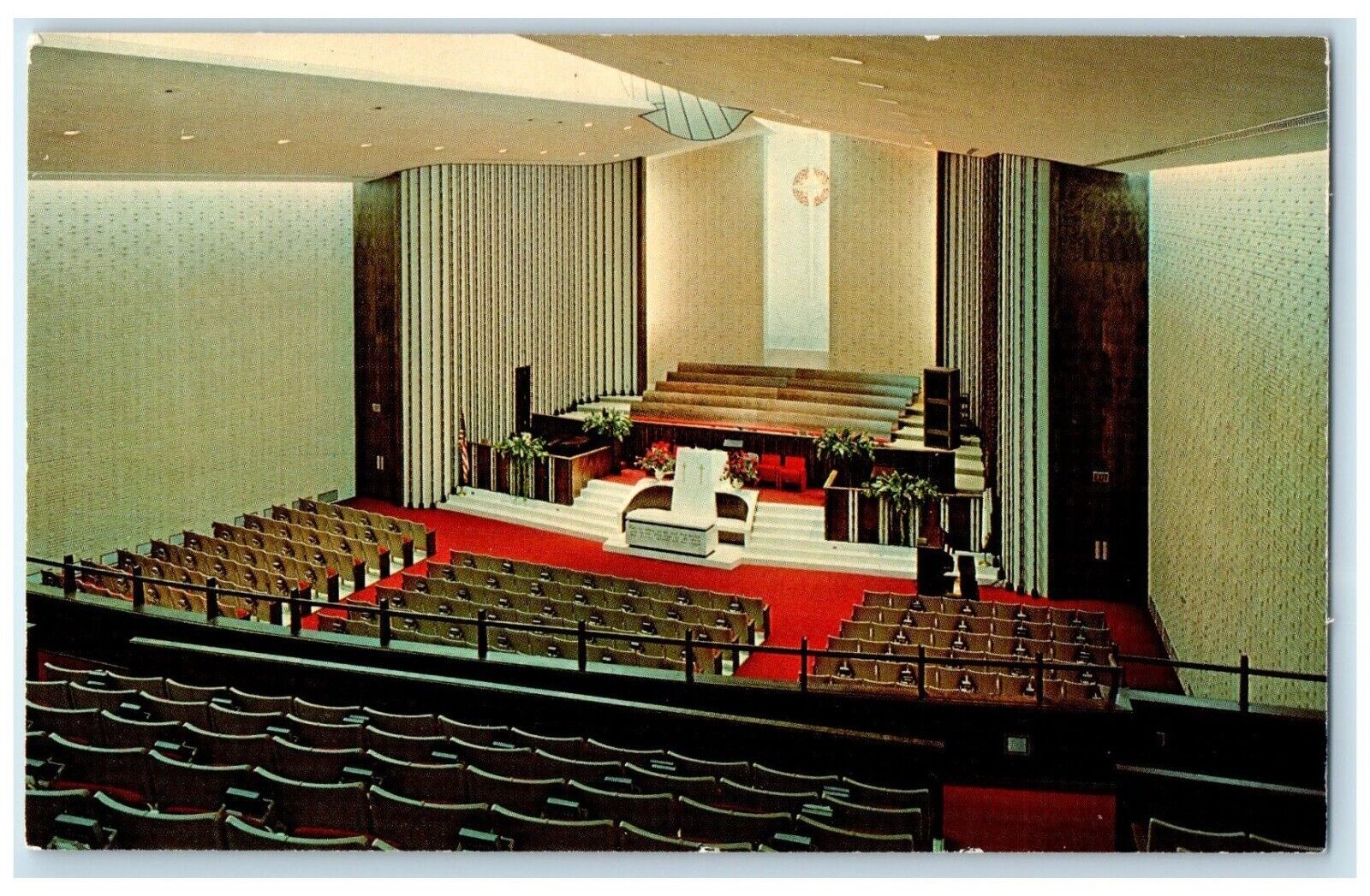 c1960 Metropolitan Baptist Church Worship Sanctuary Wichita Kansas KS Postcard