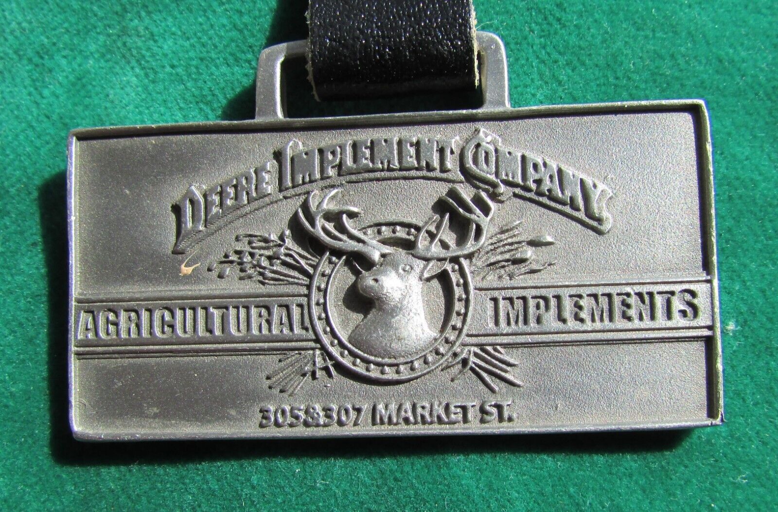 John Deere pocket watch Fob Deere Implement Company Moline Illinois