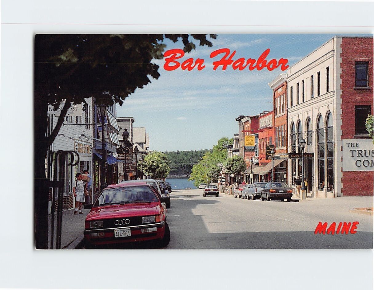 Postcard Main Street Bar Harbor Maine USA