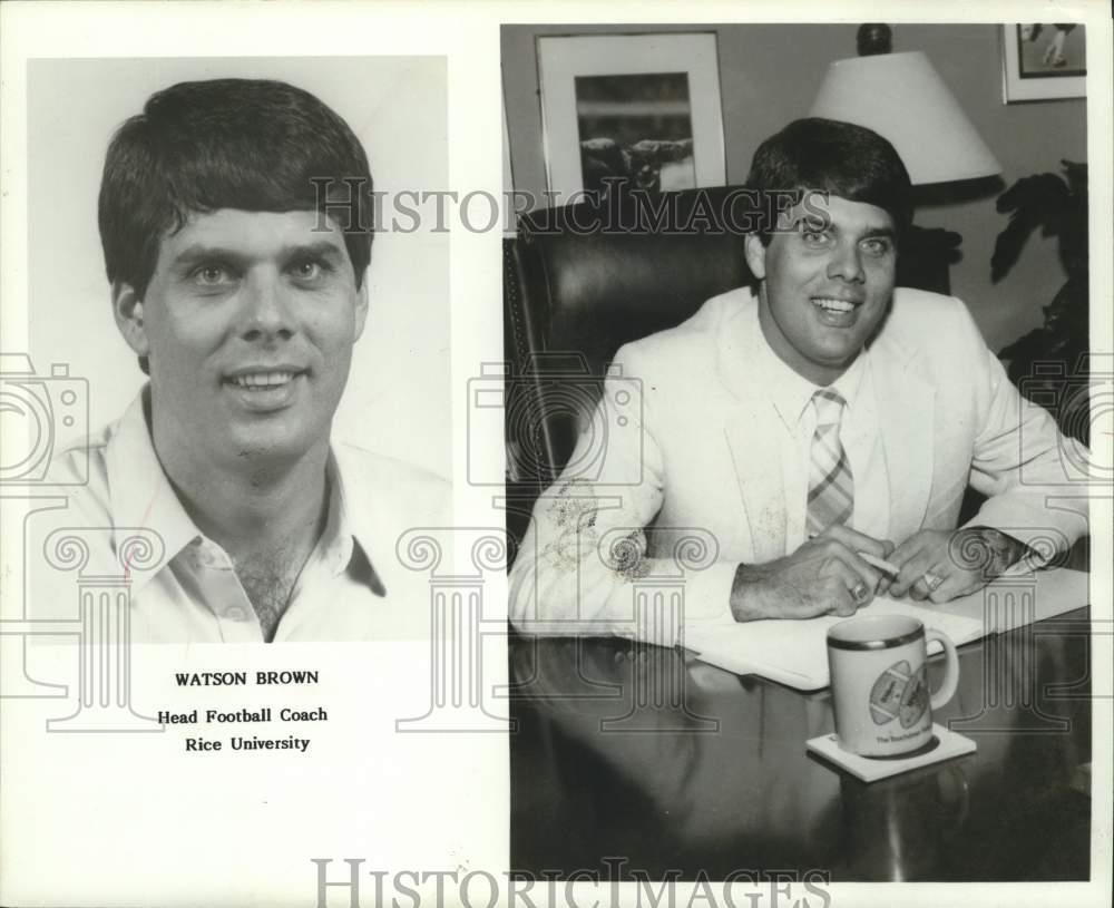 1984 Press Photo Rice University football coach Watson Brown. - hps01227