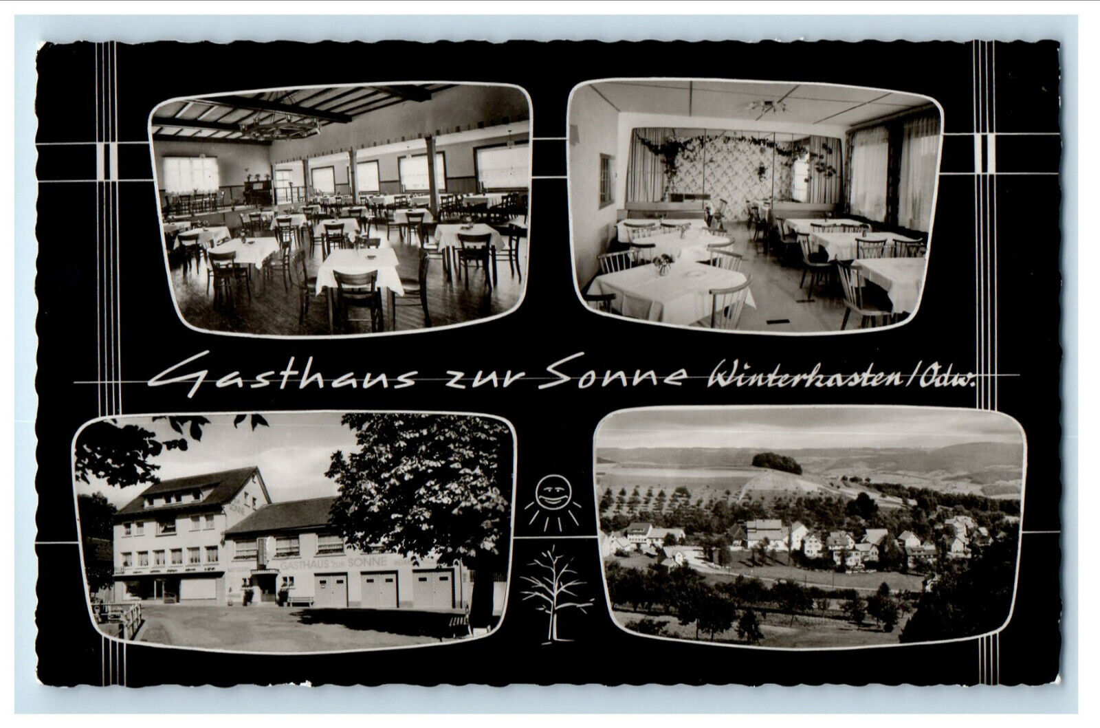c1940s Gasthaus und Metzgerei Zur Sonne Winterkasten Germany Vintage Postcard