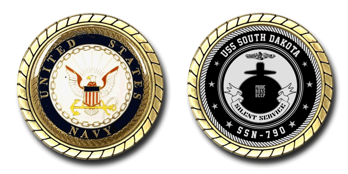 USS South Dakota SSN-790 Challenge Coin Officially Licensed US Navy