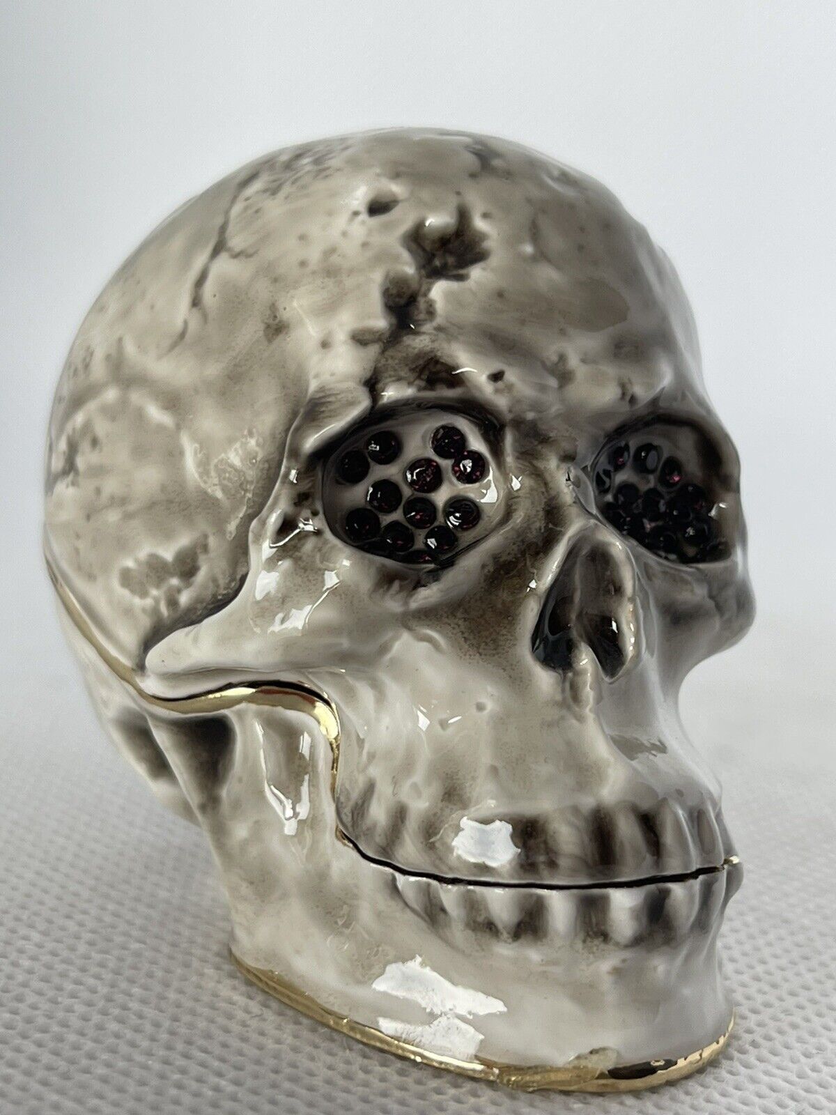 Ciel Collectables Skull Trinket Box by  with Swarovski Crystals Gray