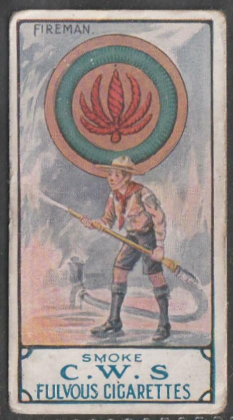 CWS Boy Scouts, Fulvous Cigarettes, 1912, No 16, Fireman (very rare)