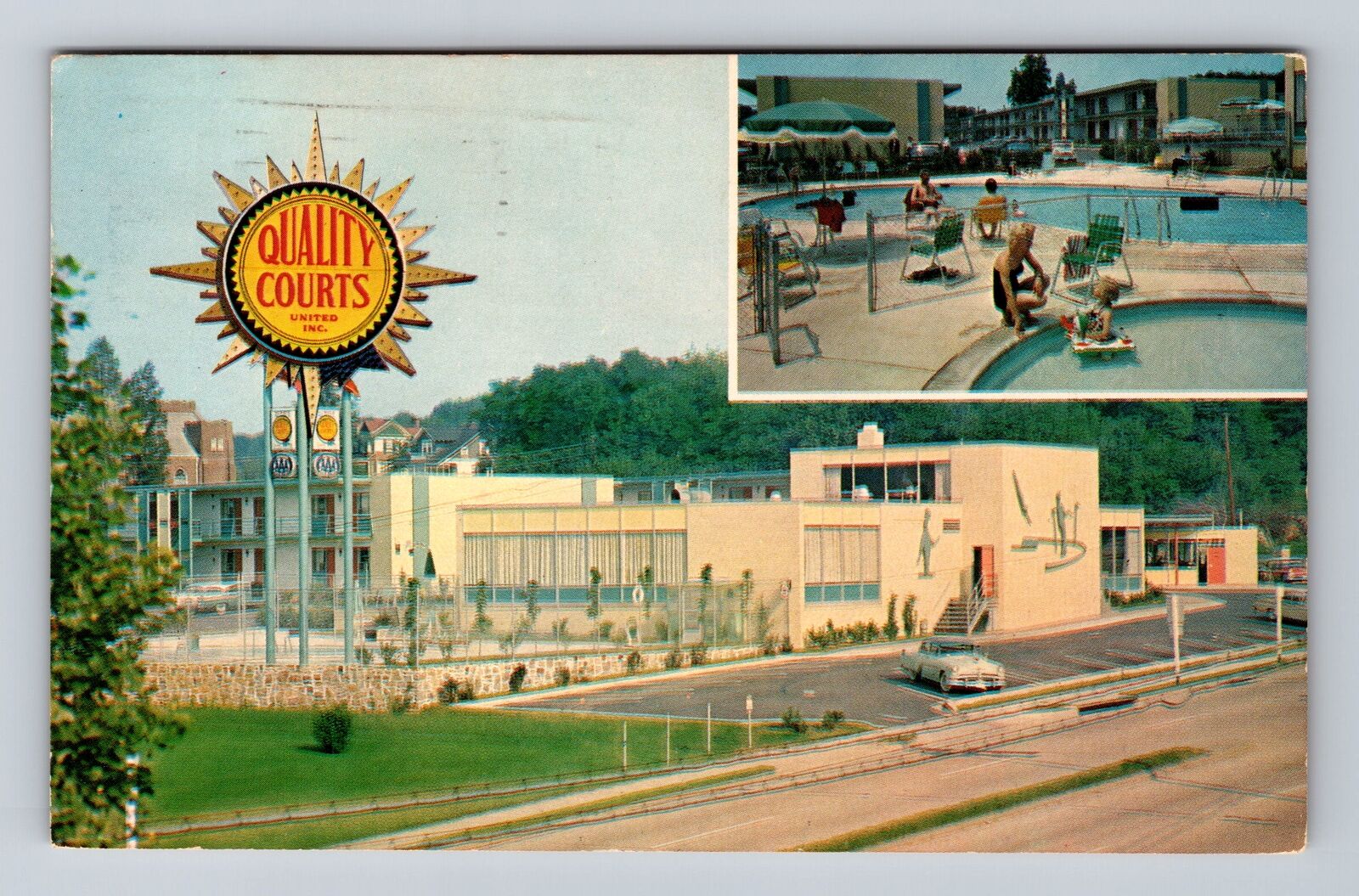 Arlington VA-Virginia, Quality Courts Motel South Gate Vintage Postcard