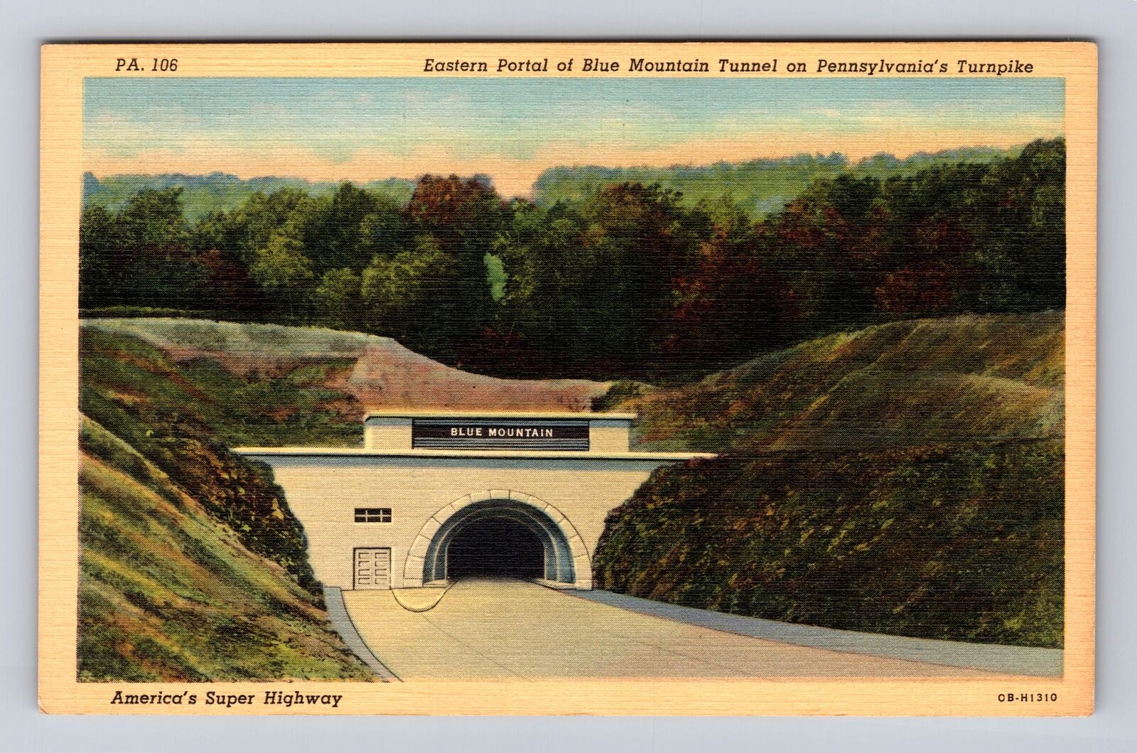 PA-Pennsylvania, Eastern Portal Blue Mountain Tunnel, Antique Vintage Postcard