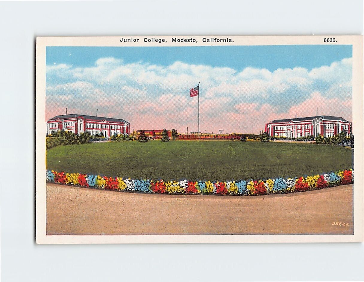 Postcard Junior College Modesto California USA
