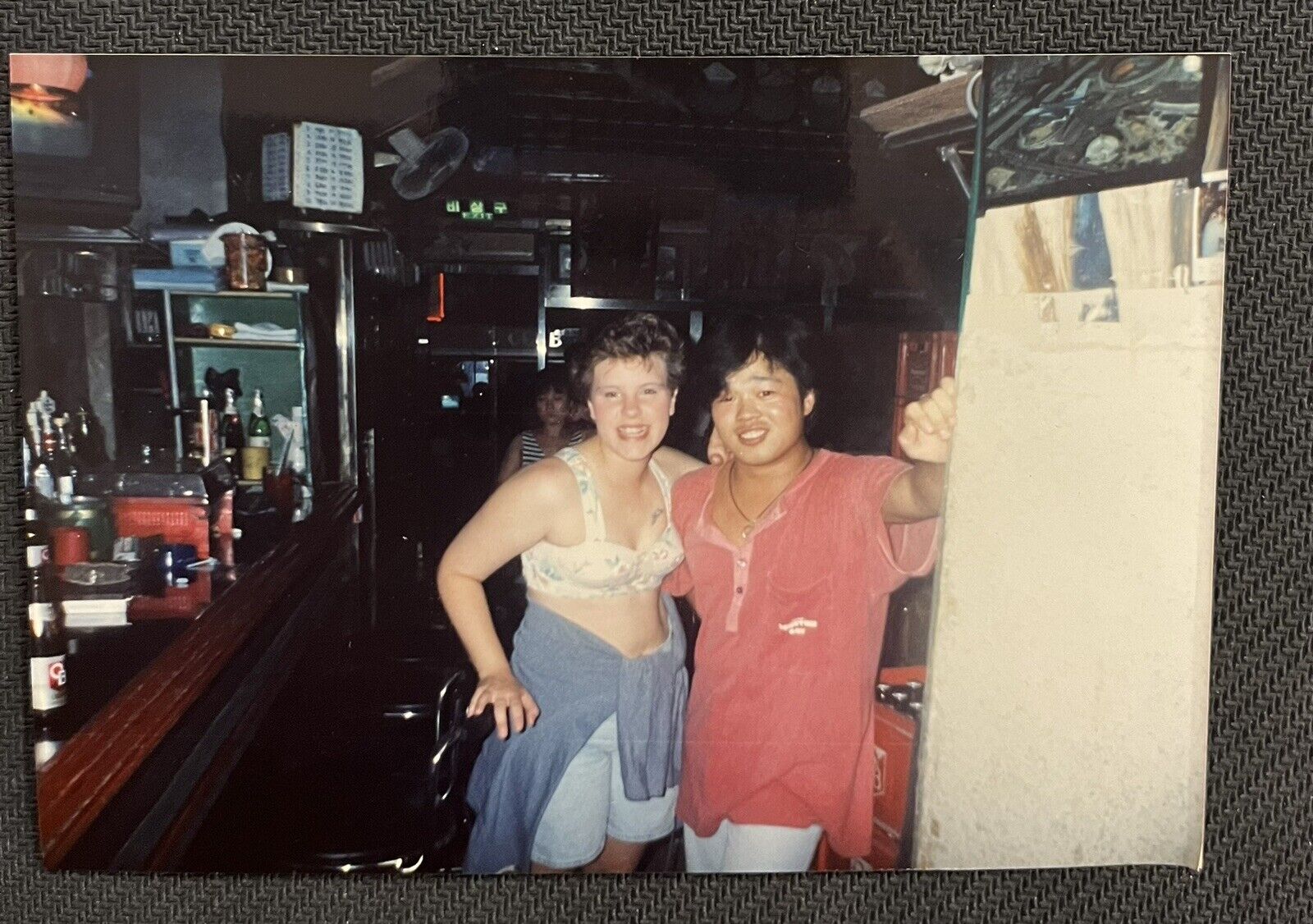 FOUND VINTAGE PHOTO PICTURE Two Women Standing In A Bar