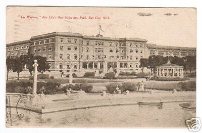 The Wenona Hotel Bay City Michigan 1907 postcard