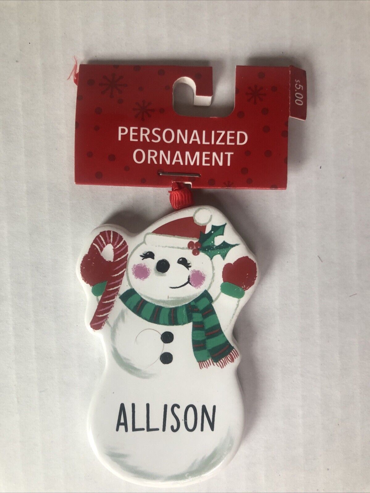 Ganz 3.5 Inch Personalized Snowman Ornament “Allison”