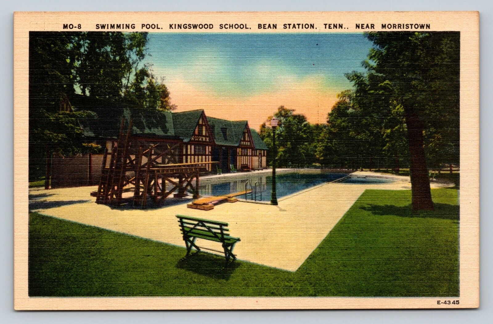 Bean Station Near Morristown Tennessee Kingswood School Pool VTG Postcard