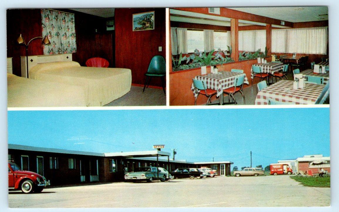 CHARLESTON, MO Missouri ~ Roadside SAND\'S MOTEL, Restaurant c1960s Cars Postcard