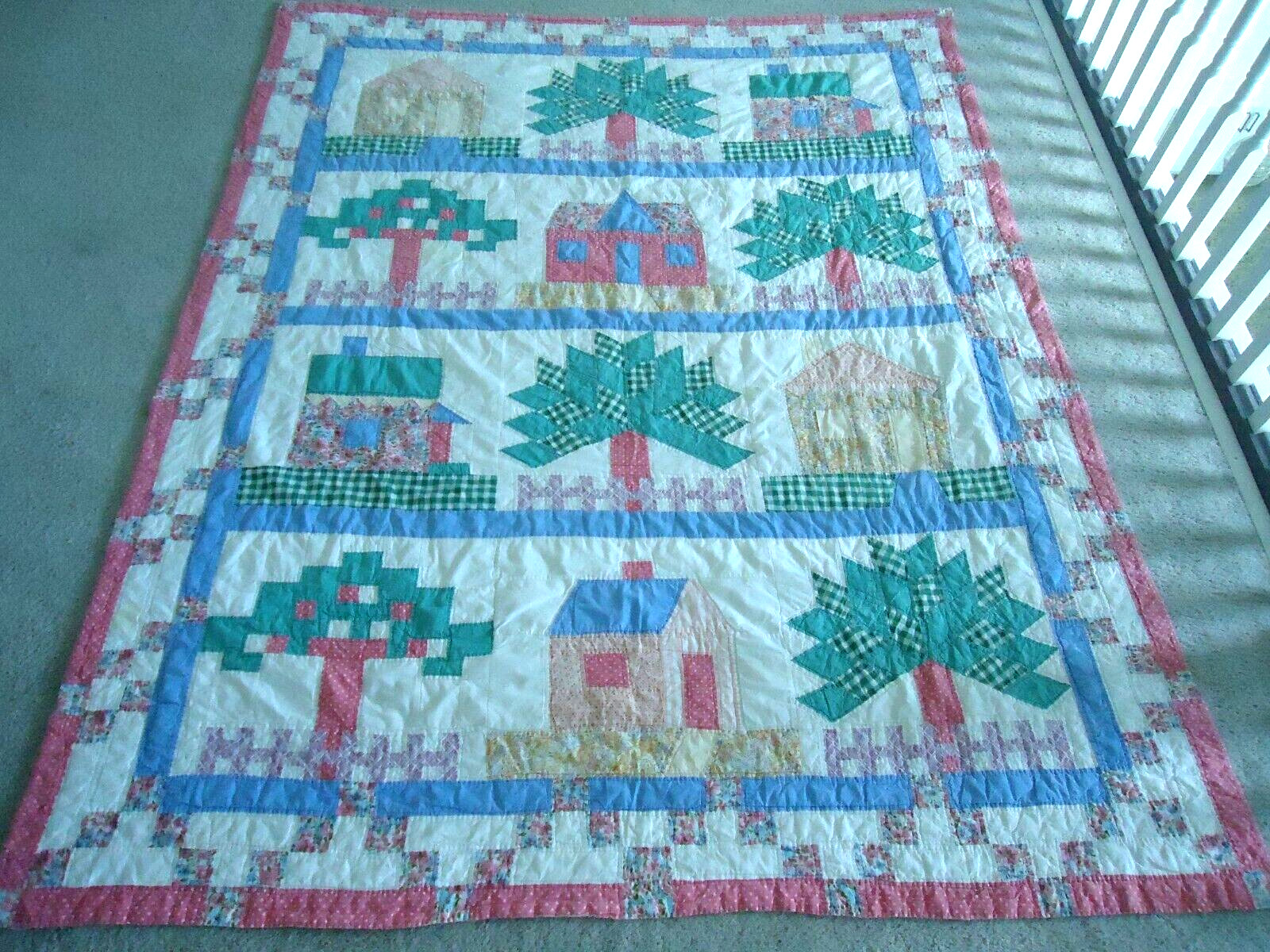 Vtg Arch Handmade Twin Patchwork Quilt