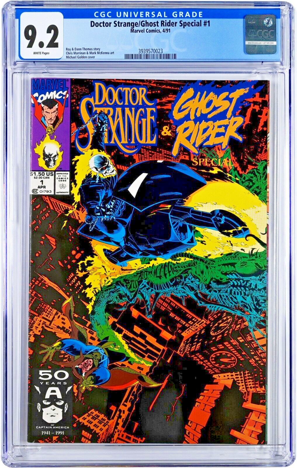 Doctor Strange/Ghost Rider Special #1 CGC 9.2 (Apr 1991, Marvel) Michael Golden