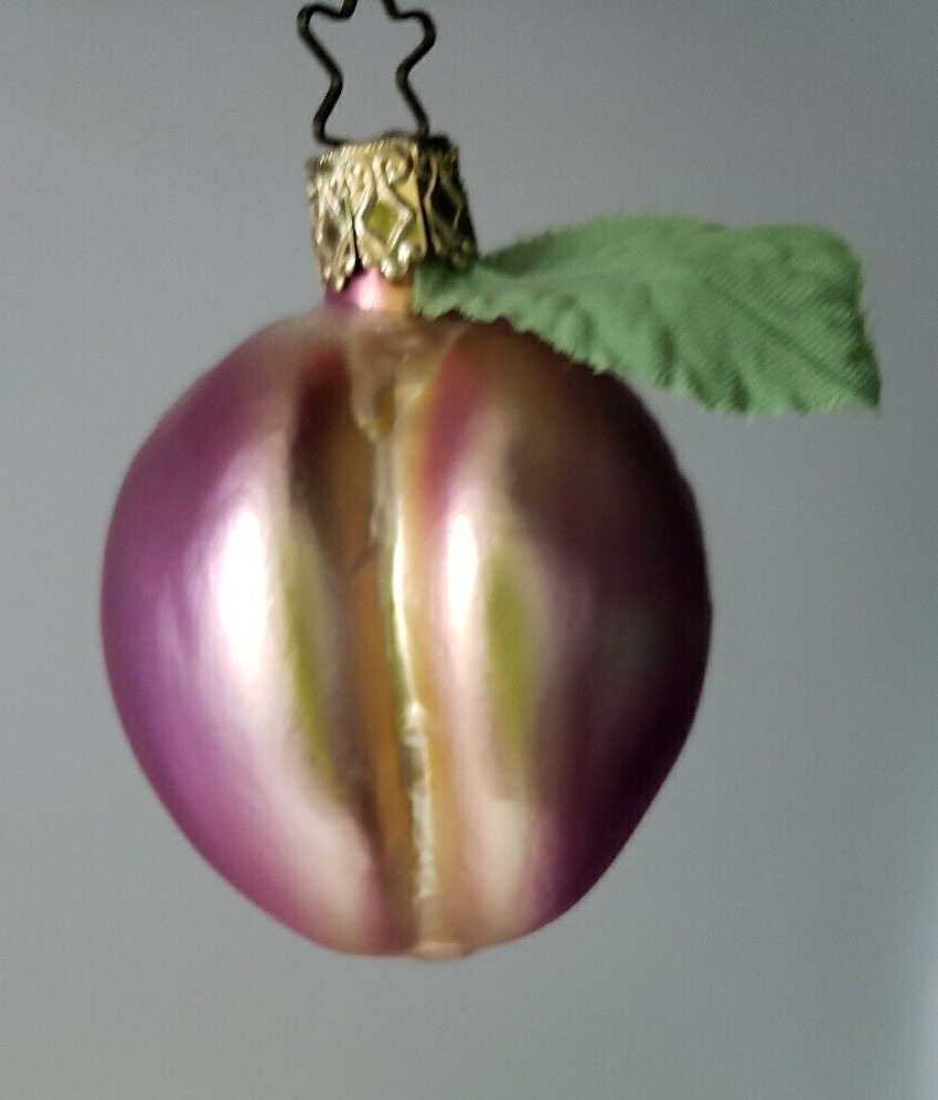 Vintage Blown Glass Ornament ~ PLUM ~ Made in West Germany
